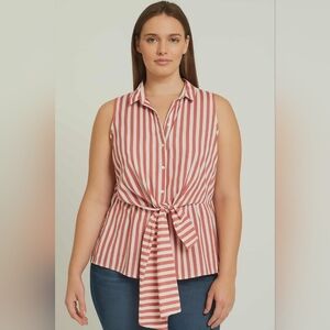 Akris Punto nautical feminine quiet luxury barbiecore button front top Size 16